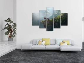 Tablou - Elefant în vârful Taj Mahalului (150x105 cm)