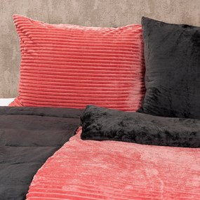 Lenjerie de pat din micro-flanelă 4Home Stripe, roz, 140 x 200 cm, 70 x 90 cm