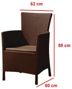 Set de mobilier de grădină Futura 4+1 maro