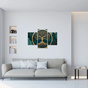 Tablou – Arborele vieții auriu în marmură (90x60 cm)