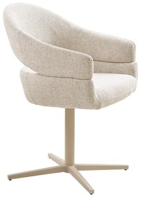 Set de scaune de sufragerie crem cu cotiere 2 buc. tapițat Dover – House Nordic