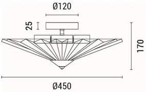 Plafonieră 5xE14/15W/230V gri