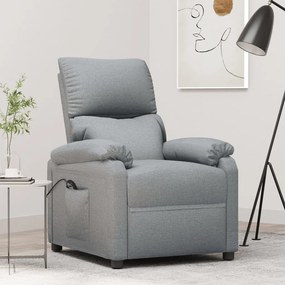 3073823 vidaXL Fotoliu rabatabil electric, gri deschis, textil