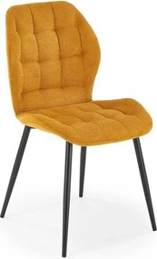 Scaun K548, galben/negru, stofa clasica/metal, 47x55x84 cm