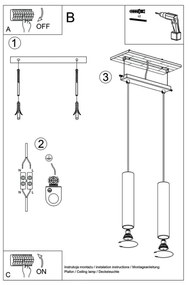 Lustră pe cablu LAGOS 2 2xGU10/40W/230V negru