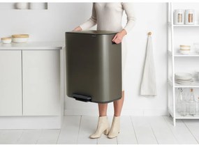 Coș Brabantia Bo Pedal 1003184, 60 L, închidere ușoară, bază antiderapantă, gri
