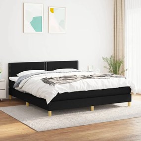 3140555 vidaXL Pat box spring cu saltea, negru, 180x200 cm, catifea