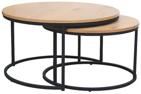 Set 2 mese de cafea Atlanta III stejar/negru