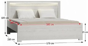 Pat matrimonial 160 cm Inneas (arin alb) (cu somieră). 794549