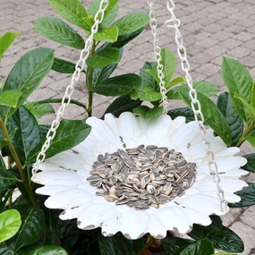 Hranitoare decorativa pasari, din metal, aspect vintage, H48/D30cm