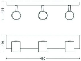 Spot RUNNER 3xGU10/20W/230V negru Philips
