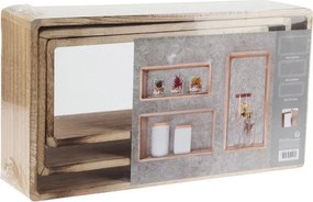 Set 3 rafturi decorative pentru perete din lemn natur, 23/26/28,5 x 12 cm