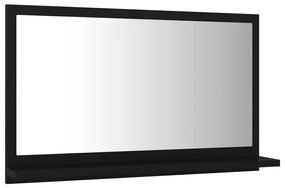Oglinda de baie, negru, 60 x 10,5 x 37 cm, PAL Negru, 60 cm