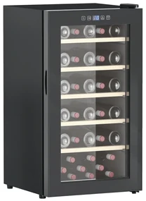 HOMCOM Frigider Vin pentru 41 de Sticle cu Temperatură Reglabilă Negru | Aosom Romania