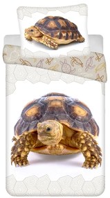 Lenjerie de pat 3D din bumbac TURTLE alb Dimensiune lenjerie de pat: 70 x 90 cm | 140 x 200 cm