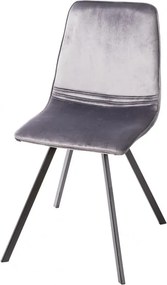 Set de 4 scaune industrial retro Amsterdam, catifea gri inchis A-39920 VC
