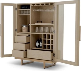 Bufet, Bar design LUX, Furnir de stejar albit, Connaught