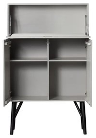 Dulap vinotecă gri deschis din lemn de mango 90x146x46 cm Carved – WOOOD