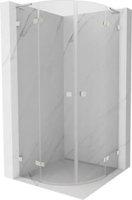 Mexen Lunar L cabină de duș semirotundă basculantă 70 x 70 cm, transparent, nichel periat - 833L-070L-070P-97-00