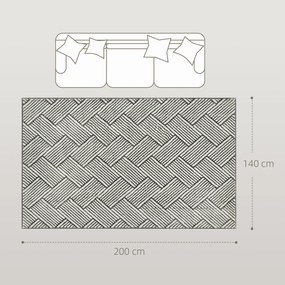 HOMCOM Covor salon 200 x 140 cm blană scurtă lavabil la maşină hipoalergenic pentru salon, dormitor, birou, gri | Aosom Romania