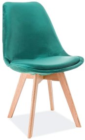Scaun de masa catifea Verde / Stejar, DIOR VELVET