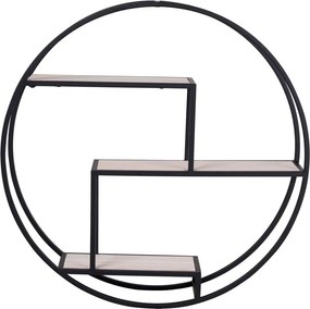 Raft negru/în culoare naturală etajat din lemn masiv de paulownia 62 cm Rotterdam – House Nordic