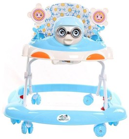 Premergator reglabil in 3 trepte NOVOKIDS™ Catch The Pigeon, cu melodii si lumini, Porumbel, Pliabil, 8 roti, Albastru