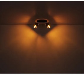 Spot MILLEY 2xE27/40W/230V negru/alamă Globo 15560-2