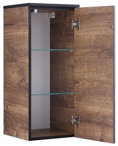 Dulap de baie suspendat cu aspect de lemn de stejar 30x72 cm Set 374 - Pelipal