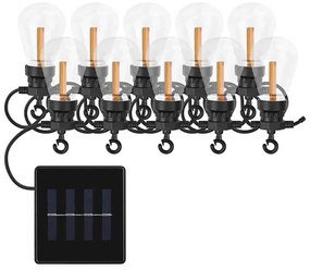 Ghirlandă solară decorativă cu 10 LED-uri, 0,6 W/1,2 V, 4,5 m, IP44, 800 mAh