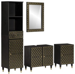 vidaXL Set mobilier de baie, 4 piese, lemn masiv de mango