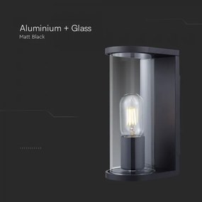 Aplica de perete pentru exterior 1xE27/60W/230V IP44 negru/sticlă fumurie