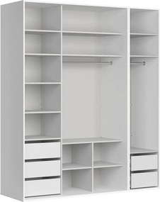 Dressing FLEX, alb, PAL, 200x66x240 cm