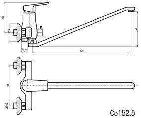 RAV Slezák CO152.5 - Baterie pentru cadă COLORADO, crom lucios