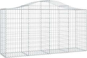vidaXL Coș gabion arcuit 200x50x100/120 cm fier galvanizat