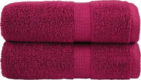 vidaXL Prosoape de baie premium, SOLUND, 2 buc., bordeaux, 30x30 cm, 600 g/m²