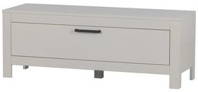 Comodă TV gri deschis din lemn de pin 120x45x40 cm Bonk – WOOOD