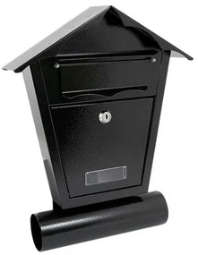 Cutie postala, cu loc pentru ziar, negru, format B6, 29.5x7.5x37.5 cm, Damech