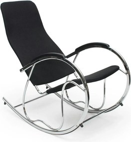 Scaun balansoar BEN 2, negru/crom, panza/metal, 55x97x99 cm