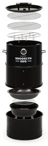Brooklyn-BBQ, 4-în-1, grill butoi, Ø 42 cm, oțel, vopsea pulbere