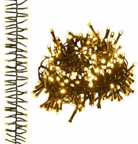 vidaXL Instalație tip cluster cu 2000 LED-uri, alb cald, 17 m, PVC