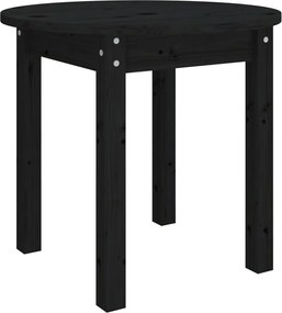 vidaXL Măsuță de cafea, negru, Ø 45x40 cm, lemn masiv de pin