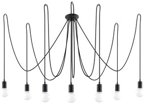 Lustră pe cablu EDISON 7 7xE27/60W/230V negru