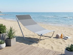 Sezlong pliabil de plaja SAND, dungi gri