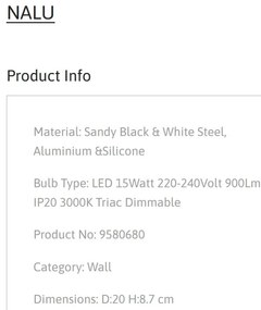 Aplica LED stil ambiental NALU diametru-20cm, 3000K NVL-9580680