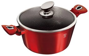 Oală marmorată antiaderentă 28 cm cu capac, 6 L – Berlinger Haus BH 1258N, Burgundy Metallic Line