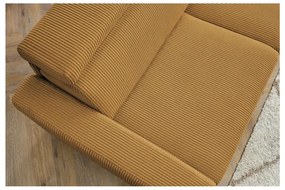 Colțar galben muștar extensibil cu tapițerie din catifea reiată (cu colț variabil) Monaco – Bobochic Paris