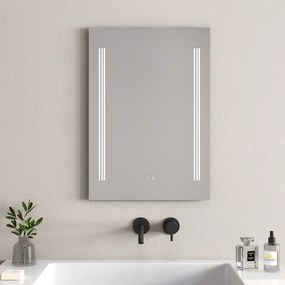 Oglinda cu iluminare LED si dezaburire Inter Ceramic 50x70 cm crom lucios forma dreptunghiulara