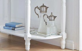 Consola lemn masiv alb Elizabeth, 120 × 43 × 80 cm