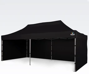 Pavilion pliabil 3x6m - cu 3 pereți - Negru